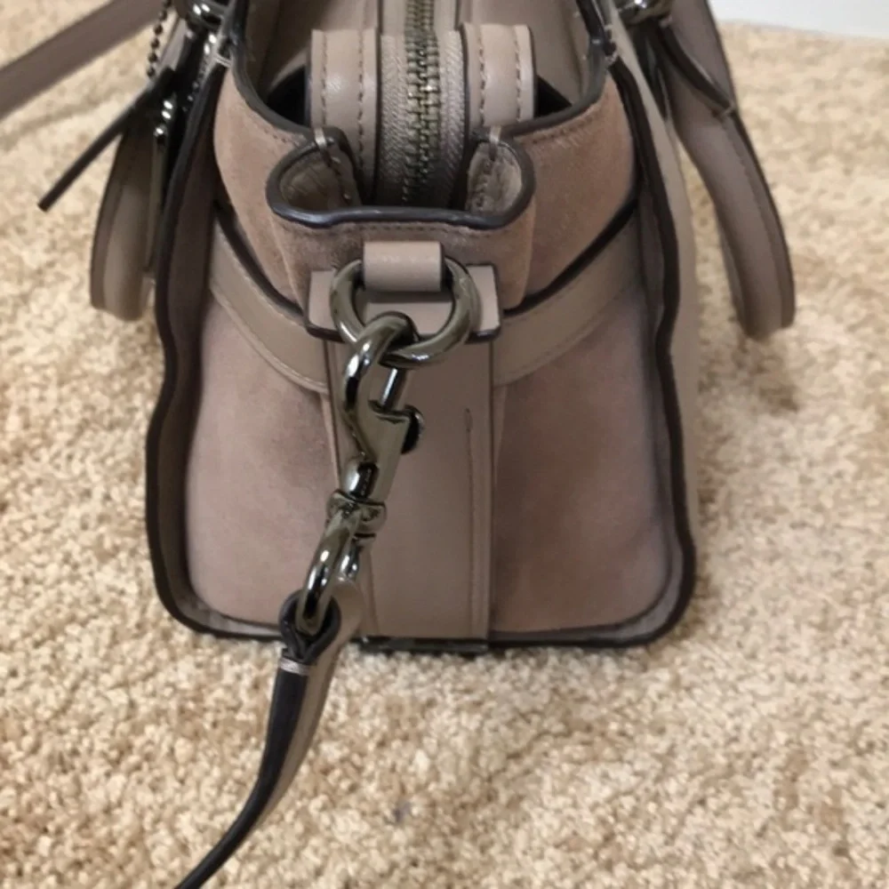 NWT! COACH Tan leather with suede small satchel